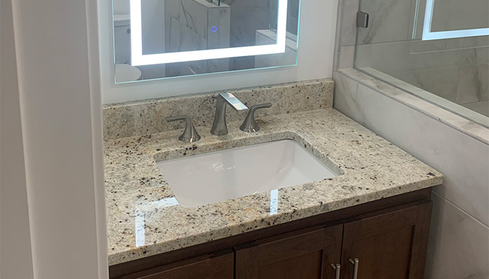 Restroom sink worked on by our Diamond Bar bathroom plumbers.